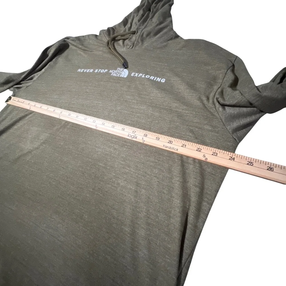 The North Face Hoodie Mens XL Olive Green Long Sleeve Tee A532D SP21 Heathered‎